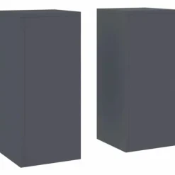 Plantestativer^Planteholdere 2 stk - Minimalistisk Stål | Farve: Antracit | Størrelse: 24x24x55 cm