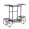 Online Plantehylde i vognstil - Blomsterreol - 6 Niveauer - Metal - Parisisk Stil - Inde/ude - Sort Plantestativer