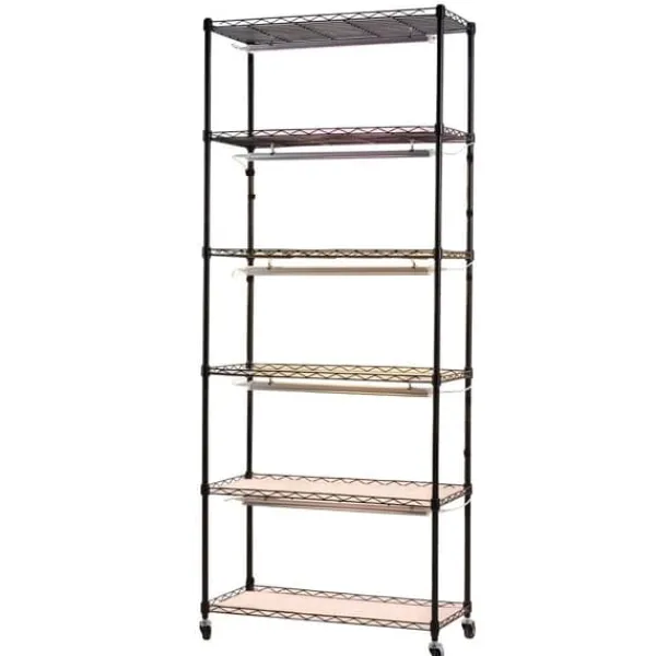 Plantestativer^Plantehylde med Vækstlys - Indendørs Plantestativ 6 Etager - 180 cm Høj - Med Hjul - 150 W LED Fuldspektrum 3 Farver - Timer 4/9/14 - Til Frøspiring | CDON