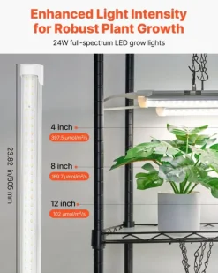 Kit Til Plante- & Urtedyrkning^Plantehylde med vækstlys - Indendørs plantestativ på hjul - 180 cm Høj - 192 W 5000 K Fuldspektret - Kraftigt Metal - Til Frøspiring