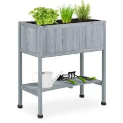 Outlet Plantekasse, Hævet Træ, 80.5x74x38 cm Plantningsbænke
