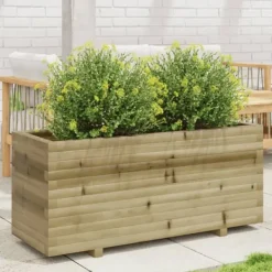 Plantningsbænke^Plantekasse i fyrretræ - Imprægneret og robust | Størrelse: 110x40x49,5 cm