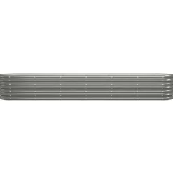Plantningsbænke^Plantekasse i galvaniseret stål - Højbed til have og terrasse | Størrelse: 260x40x36 cm | Farve: Grå