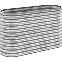 Plantningsbænke^Plantekasse i galvaniseret stål - Højbed | Størrelse: 114x40x68 cm | Farve: Sølv