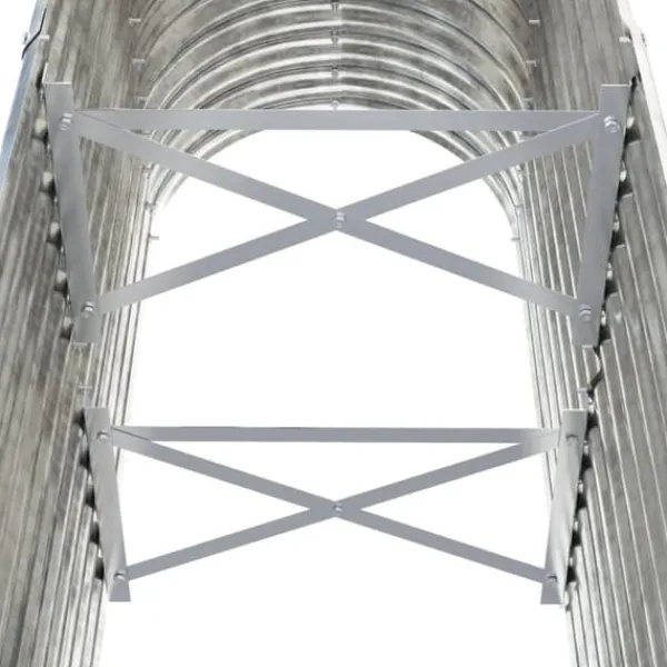 Plantningsbænke^Plantekasse i galvaniseret stål - Højbed | Størrelse: 114x40x68 cm | Farve: Sølv