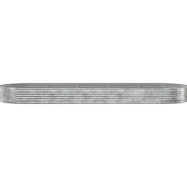 New Plantekasse i galvaniseret stål - Højbed til haven | Størrelse: 450x140x36 cm | Farve: Sølv Plantningsbænke