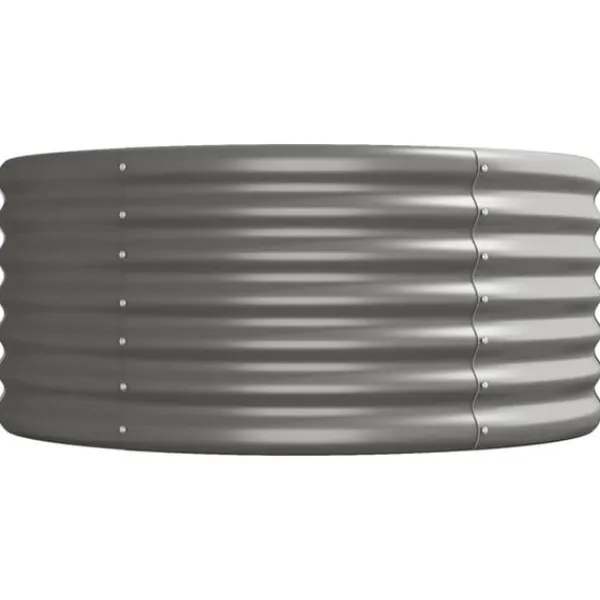 New Plantekasse i galvaniseret stål - Højbed til haven | Størrelse: 440x80x36 cm | Farve: Grå Plantningsbænke