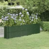 Sale Plantekasse i galvaniseret stål - Højbed til haven | Størrelse: 260x40x68 cm | Farve: Grøn Plantningsbænke