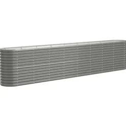 Best Plantekasse i galvaniseret stål - Højbed | Størrelse: 332x40x68 cm | Farve: Grå Plantningsbænke