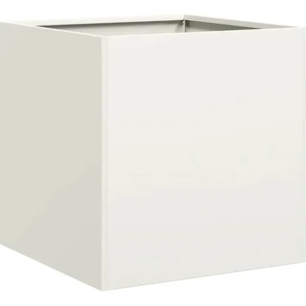 Outlet Plantekasse i koldvalset stål - Højbed til planter | Størrelse: 40x40x40 cm | Farve: Hvid Krukkeplanter Indendørs