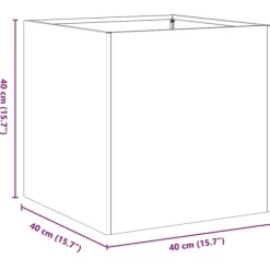 Outlet Plantekasse i koldvalset stål - Højbed til planter | Størrelse: 40x40x40 cm | Farve: Hvid Krukkeplanter Indendørs