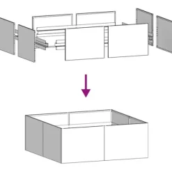 Krukker & Plantebeholdere^Plantekasse i koldvalset stål - Højbed til haver og terrasser | Størrelse: 100x100x40 cm | Farve: Hvid