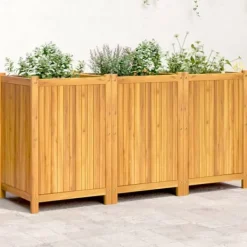 Plantningsbænke^Plantekasse i massivt akacietræ - Dekorativ med dræning | Størrelse: 150x50x75 cm