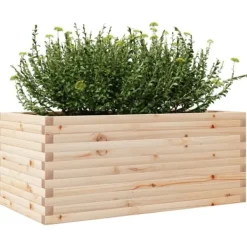 Sale Plantekasse i massivt fyrretræ - Robust og dekorativ | Størrelse: 110x60x45,5 cm Plantningsbænke