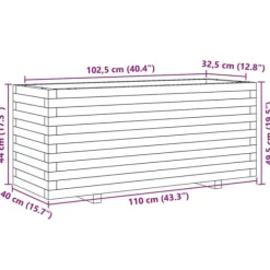Krukker & Plantebeholdere^Plantekasse i massivt fyrretræ - Robuste blomsterkasser | Størrelse: 110x40x49,5 cm | Farve: Gyldenbrun