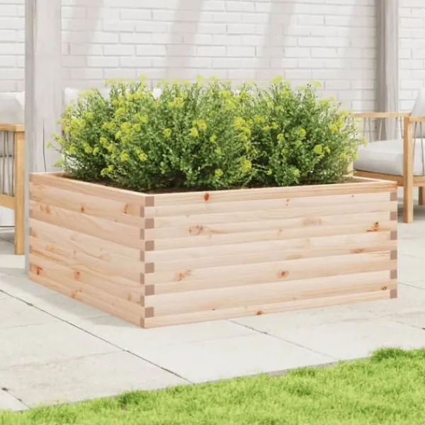 Plantningsbænke^Plantekasse i massivt fyrretræ - Rustik og holdbar | Størrelse: 110x110x46 cm