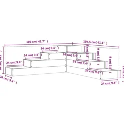Krukker & Plantebeholdere^Plantekasse i massivt fyrretræ med 4 niveauer | Størrelse: 106x104,5x36 cm | Farve: Hvid