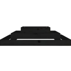 Plantningsbænke^Plantekasse i massivt fyrretræ - Blomsterkasse med 3 niveauer | Størrelse: 110x110x27 cm | Farve: Sort