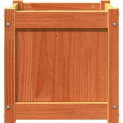 Krukker & Plantebeholdere^Plantekasse i massivt fyrretræ - Dekorativ til haven | Mål: 40x40x40 cm | Farve: Gyldenbrun
