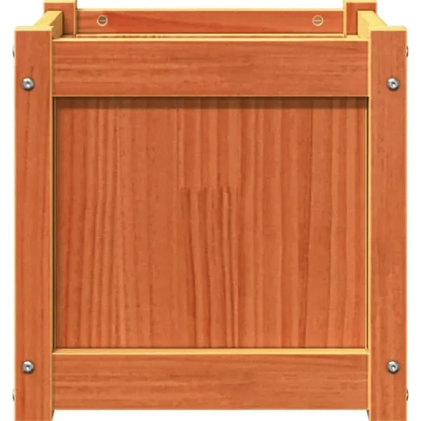 Krukker & Plantebeholdere^Plantekasse i massivt fyrretræ - Dekorativ til haven | Mål: 40x40x40 cm | Farve: Gyldenbrun