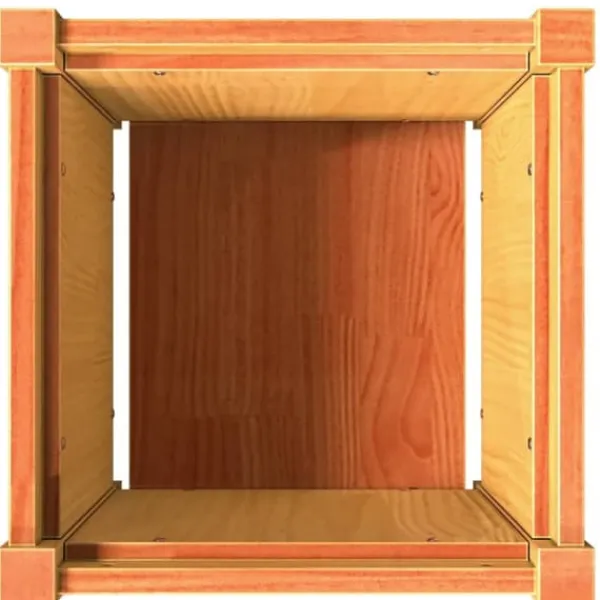 Krukker & Plantebeholdere^Plantekasse i massivt fyrretræ - Dekorativ til haven | Mål: 40x40x40 cm | Farve: Gyldenbrun