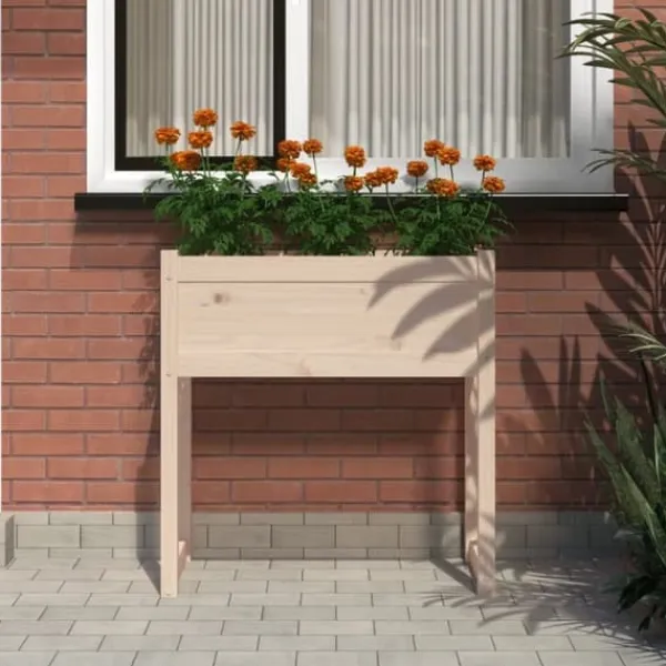 Outlet Plantekasse i massivt fyrretræ - Robust og dekorativ | Størrelse: 78x40x81 cm Plantningsbænke
