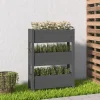 Plantningsbænke^Plantekasse i massivt fyrretræ - Dekorativ blomsterkasse | Størrelse: 77x25x104,5 cm | Farve: Grå