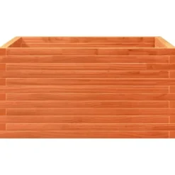 New Plantekasse i massivt fyrretræ - 90x90x46 cm | Farve: Gyldenbrun Plantningsbænke