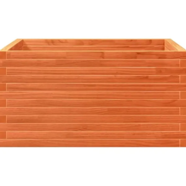 New Plantekasse i massivt fyrretræ - 90x90x46 cm | Farve: Gyldenbrun Plantningsbænke