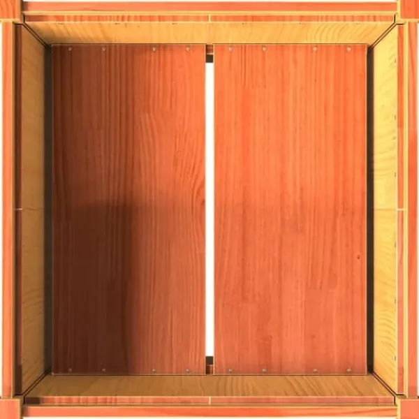 Best Plantekasse i massivt fyrretræ - Dekorativ haveboks | Størrelse: 70x70x70 cm | Farve: Gyldenbrun Krukker & Plantebeholdere