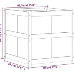 Best Plantekasse i massivt fyrretræ - Dekorativ haveboks | Størrelse: 70x70x70 cm | Farve: Gyldenbrun Krukker & Plantebeholdere