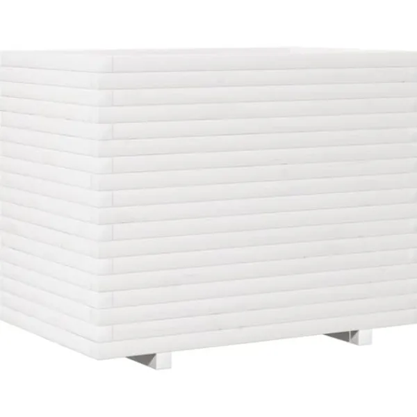 Best Plantekasse i massivt fyrretræ - Dekorativ havekasse | Størrelse: 90x60x72 cm | Farve: Hvid Krukker & Plantebeholdere