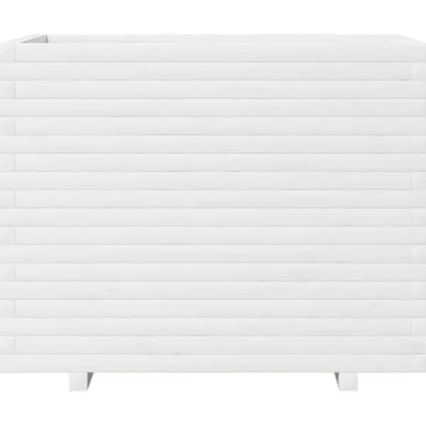 Best Plantekasse i massivt fyrretræ - Dekorativ havekasse | Størrelse: 90x60x72 cm | Farve: Hvid Krukker & Plantebeholdere