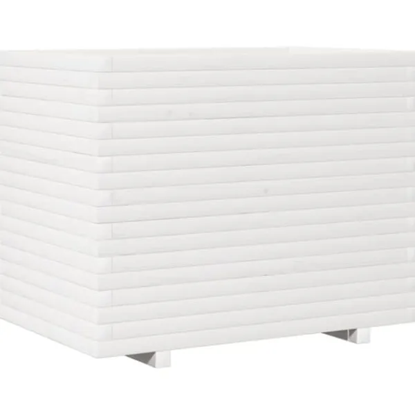 Best Plantekasse i massivt fyrretræ - Dekorativ havekasse | Størrelse: 90x60x72 cm | Farve: Hvid Krukker & Plantebeholdere