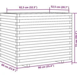Best Plantekasse i massivt fyrretræ - Dekorativ havekasse | Størrelse: 90x60x72 cm | Farve: Hvid Krukker & Plantebeholdere