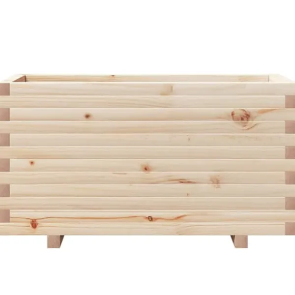 Online Plantekasse i massivt fyrretræ - Robust design til blomster | Størrelse: 90x40x49,5 cm Plantningsbænke