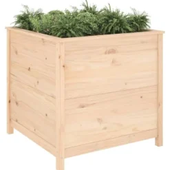 Plantekasse i massivt fyrretræ - Højbed til have | Størrelse: 82,5x82,5x78 cm Plantningsbænke