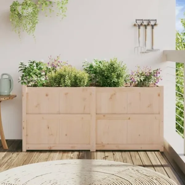Krukker & Plantebeholdere^Plantekasse i massivt fyrretræ - Dekorativ havekasse | Størrelse: 150x50x70 cm