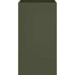 Krukker & Plantebeholdere^Plantekasse i stål - Holdbar og dekorativ til haven | Farve: Olivengrøn | Størrelse: 42x38x75 cm