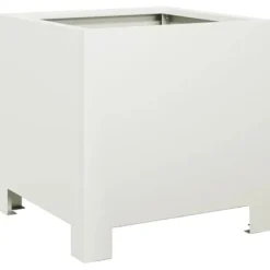 Krukker & Plantebeholdere^Plantekasse i stål - Vejrbestandig og slidstærk | Størrelse: 30x30x30 cm | Farve: Hvid