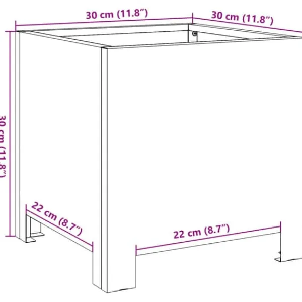 Krukker & Plantebeholdere^Plantekasse i stål - Vejrbestandig og slidstærk | Størrelse: 30x30x30 cm | Farve: Hvid