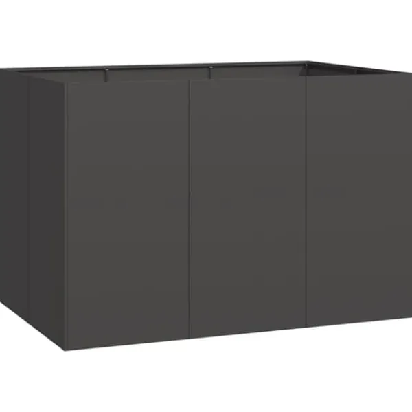 Krukker & Plantebeholdere^Plantekasse i stål 120x80x80 cm - Højbed til have og terrasse | Farve: Sort