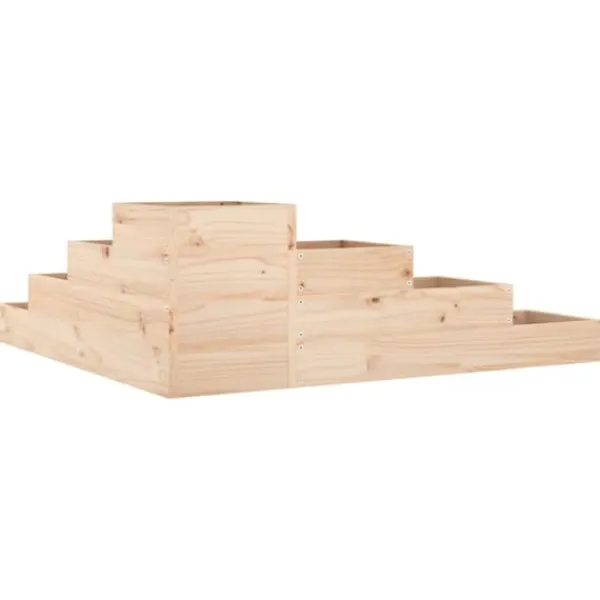 Plantningsbænke^Plantekasse med 4 niveauer - Massivt fyrretræ | Størrelse: 106x104,5x36 cm