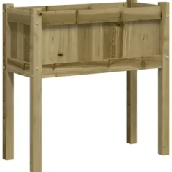 Plantningsbænke^Plantekasse med ben i imprægneret fyrretræ - Haveskaber | Størrelse: 70x31x70 cm