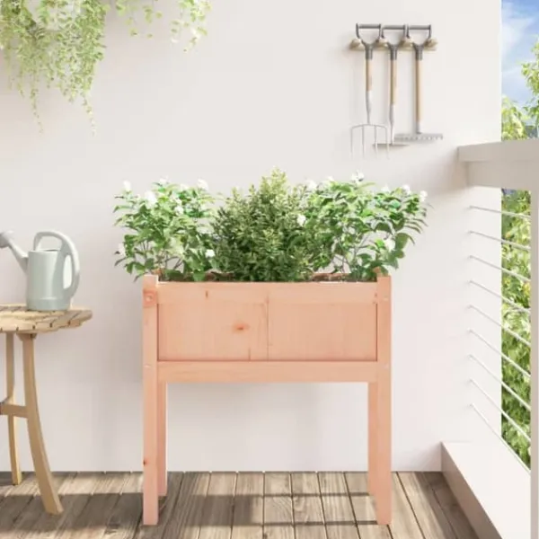 Hot Plantekasse med ben i massivt douglasgran - Uderum | Størrelse: 70x31x70 cm Plantningsbænke