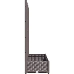 Clearance Plantekasse med espalier - Velegnet til udendørs brug | Størrelse: 120x40x121,5 cm | Farve: Brun Plantningsbænke