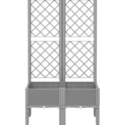 Best Plantekasse med espalier - Klatreplante støtte | Størrelse: 80x40x142 cm | Farve: Lysegrå Krukker & Plantebeholdere