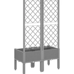 Best Plantekasse med espalier - Klatreplante støtte | Størrelse: 80x40x142 cm | Farve: Lysegrå Krukker & Plantebeholdere
