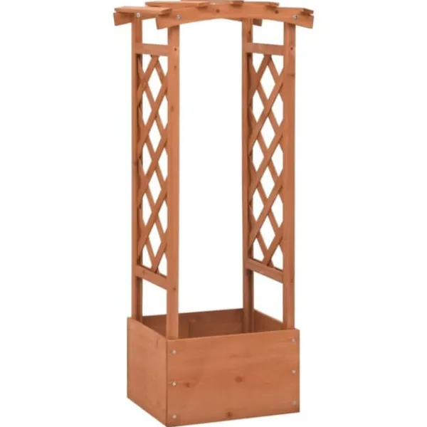 Best Plantekasse med espalier i fyrretræ - Robust og vejrbestandig | Størrelse: 49x39x117 cm Buer, Spalier, Lysthuse Uden Tag