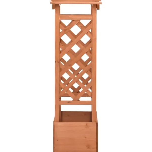 Best Plantekasse med espalier i fyrretræ - Robust og vejrbestandig | Størrelse: 49x39x117 cm Buer, Spalier, Lysthuse Uden Tag